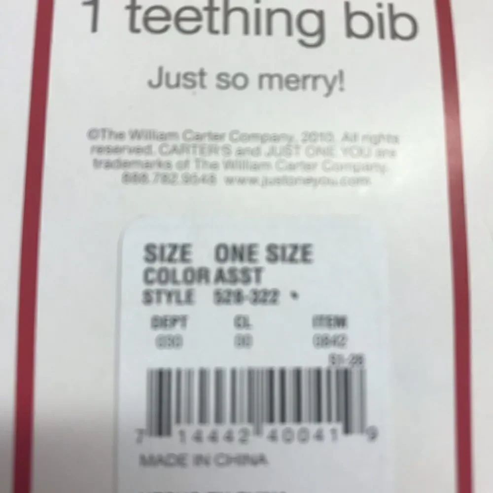 NEW! Just One You Carter’s Christmas Teething Bib